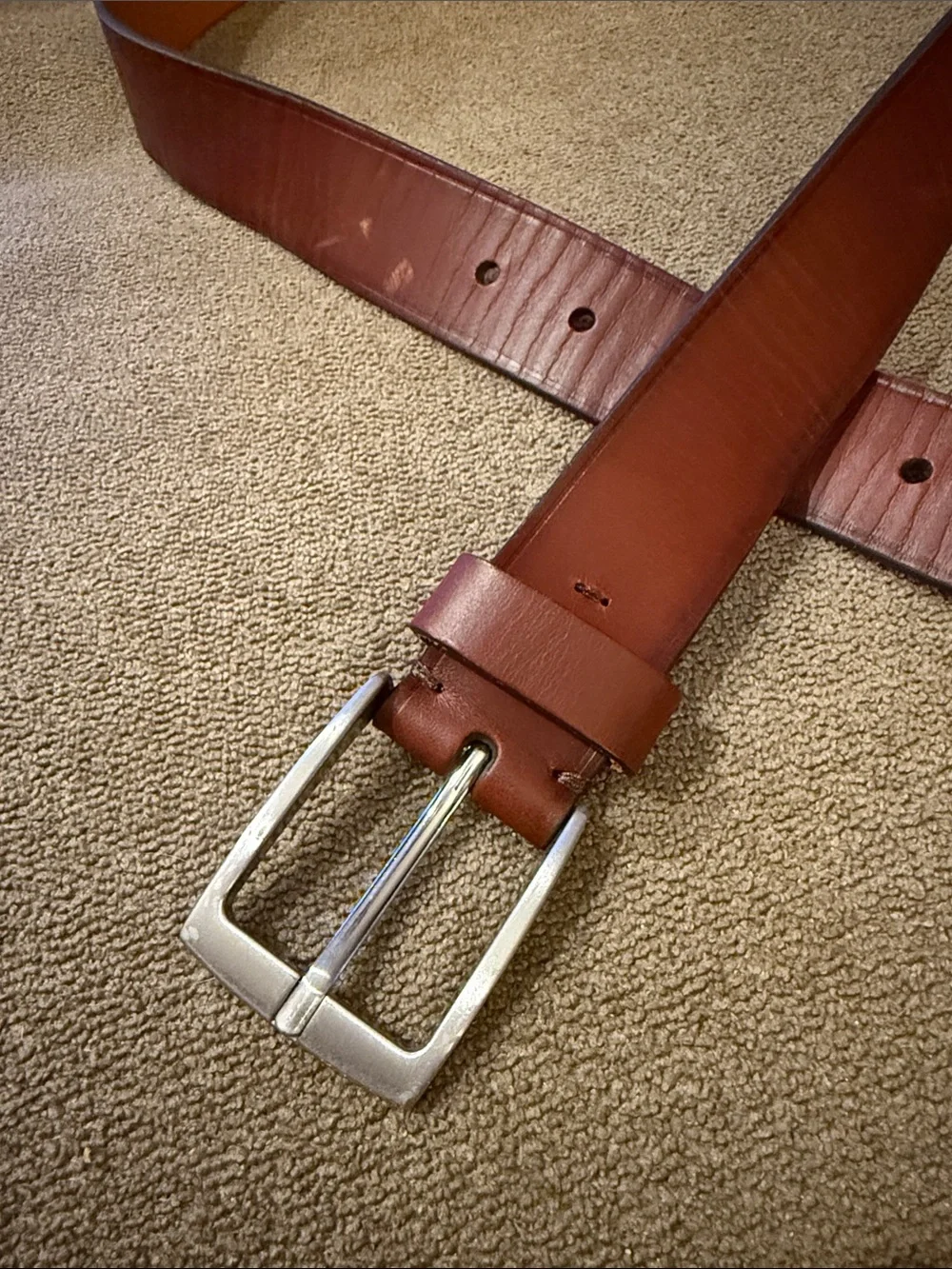 Banana Republic Cow Leather Belt Size 32 Silver Buckle (TD)